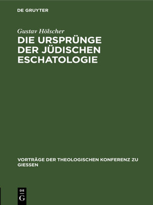 cover image of Die Ursprünge der jüdischen Eschatologie